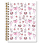 JINYO Cute Girly Bookish Notebook, Coquette Pink Bow Strawberry Journal, Preppy Aesthetic Journal for Women, Coquette Girly Office Supplies, Preppy Spiral Notebooks 5.5x8.3 Inch - color: white Girly Bookish Notebook