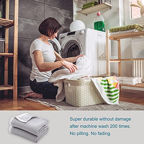 SE SOFTEXLY Muslin Throw Blanket,100% Cotton Blankets for Adults and Baby, Grey 4-Layer Soft Breathable Bed Throw Blankets All Season,King Size Blanket(90"x102",Grey) - color: 7-grey, size: King-90" X 102"