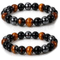 WFJ Black Obsidian Hematite Triple Protection Bracelets Set - Tiger Eye Beaded Natural Stone Bracelet for Men Women Gemstone (10MM) - color: Triple Protection Set of 2 10mm