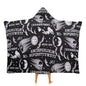 Skull Moon Sun Gothic Witch Board Seamless Black Large Size Comfortable Hooded Blanket, Warm Blanket 60"x80" - color: Skull Moon Sun Gothic Witch Board Seamless Bl, size: 60"x80"