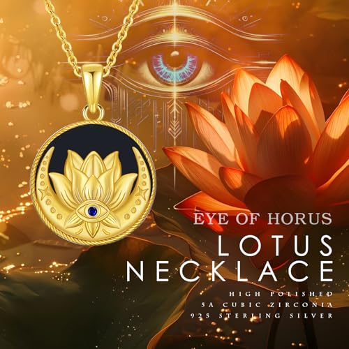 Evil Eye Necklace for Women 925 Sterling Silver, Protection Necklace with Blue Evil Eye Charm, Evil Eye/Lotus Pendant Jewelry, Birthday Christmas Gifts for Her - style: Lotus Evil Eyes 06