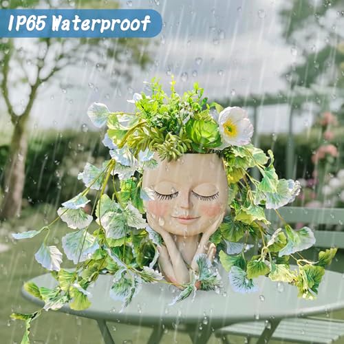 Head Planter Pot for Plants - Face Flower Pots Indoor Outdoor, Cute Succulent Head Planter, Creative Plant Pots With Drainage, Resin Cactus Planter Coffee Table Decor, Women/Mother Vase Gifts Ideas - size: Medium, style: Shy Flower Pot