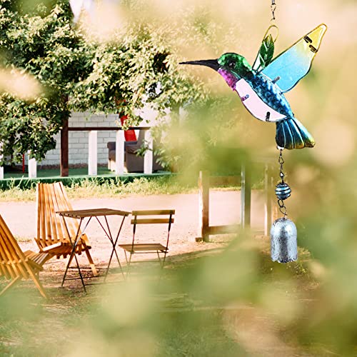 Hummingbird Decor with Bell, Hummingbird Wind Chimes, Hanging Bell Decorations for Yard, Garden, Home and Outdoor, Gift for Mom