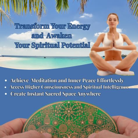 Portal Plate - Meditation Enhancement Tool with Consciousness Tracking - Sacred Geometry Device for Deep Spiritual Practice & Awareness Expansion - Includes Free App 5.75"×4.25"