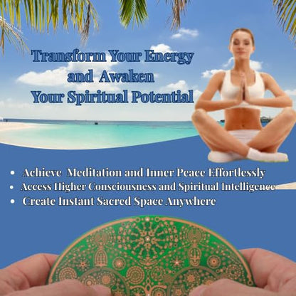Portal Plate - Meditation Enhancement Tool with Consciousness Tracking - Sacred Geometry Device for Deep Spiritual Practice & Awareness Expansion - Includes Free App 5.75"×4.25"