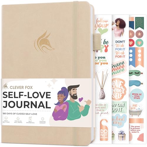 Clever Fox Self-love Journal – Guided Self-Discovery Log for Self-care, Reflection & Self-help, Mental Health, Gratitude & Mindfulness (Seashell) - color: Seashell
