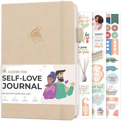 Clever Fox Self-love Journal – Guided Self-Discovery Log for Self-care, Reflection & Self-help, Mental Health, Gratitude & Mindfulness (Seashell) - color: Seashell