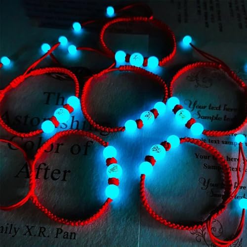 2026 Chinese New Year of Horse Bracelets for Women Men, 12 Chinese Zodiac Bracelet Good Luck Red String Animal Horse Charm Braided Bangle Adjustable Jewelry Gift - color: Luminous-2pcs