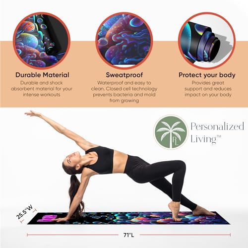 Custom Yoga Mat | Ships Next Day | Customize | Workout Mat for Men and Women | Non Slip Rubber Exercise Mat | 4mm Thick Gym Mat for Meditation, Pilates, Yoga, Gym - color: Marine Life
