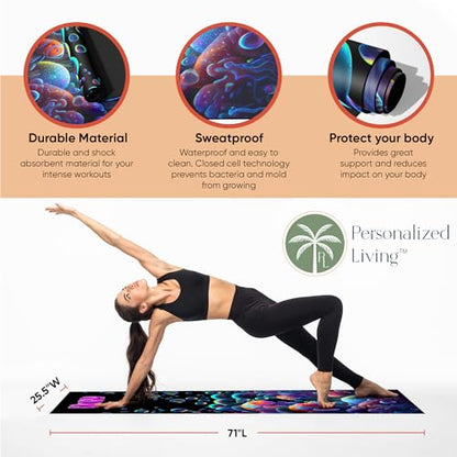 Custom Yoga Mat | Ships Next Day | Customize | Workout Mat for Men and Women | Non Slip Rubber Exercise Mat | 4mm Thick Gym Mat for Meditation, Pilates, Yoga, Gym - color: Marine Life
