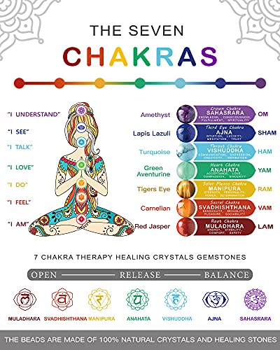 Anxiety Relief Items, Chakra Bracelets, Crystals and Healing Stones, 7 Chakras Healing Crystals handmade bracelets, Yoga, Meditation, Stress Relief Gifts