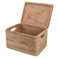 Rattan Basket With Lid, Large Lidded Basket For Storage(15.75" L×14.17" W×11.81" H) - size: 15.75"×14.17" ×11.81"