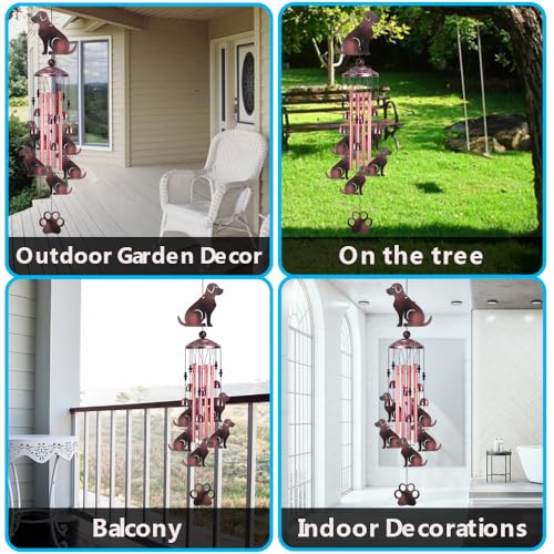 36 Inch Dogs Wind Chimes Outdoor/Indoor Decor - Metal Dog Musical Wind Bells, Mobile Romantic Dog Wind Catcher, Outdoor Dogs Wind Chimes Gifts for Mom, Home, Balcony, Trees, Festival Garden Decoration