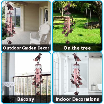 36 Inch Dogs Wind Chimes Outdoor/Indoor Decor - Metal Dog Musical Wind Bells, Mobile Romantic Dog Wind Catcher, Outdoor Dogs Wind Chimes Gifts for Mom, Home, Balcony, Trees, Festival Garden Decoration