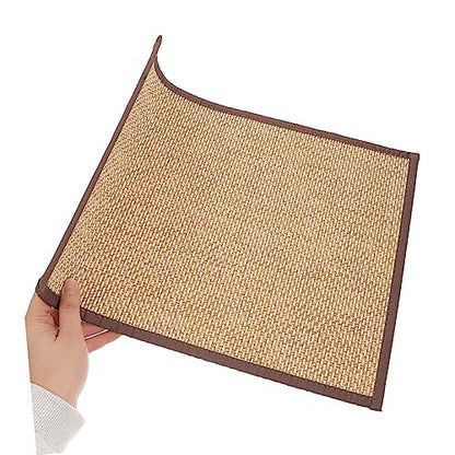 Zerodeko Japanese Zabuton Bamboo Woven Floor Cushion Meditation Pad 30x40cm Home Decorative Seating Mat