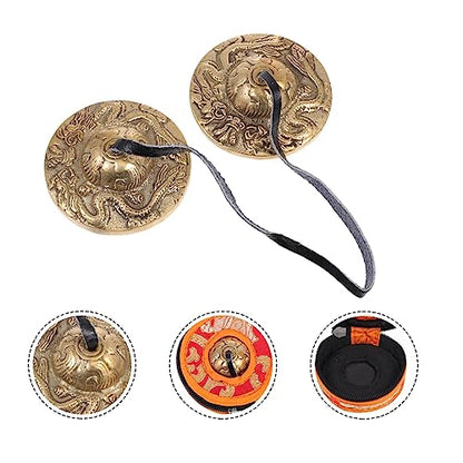 Yoga Cymbals Bell Meditation Chime Bells for Religious Ceremony Cymbal Easy to Carry