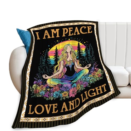 Yoga Blanket, Colorful Throw Blanket, Yoga Gifts, Meditation Blankets, Meditation Stuff Fleece Flannel Plush for Women Men Boys Girls Lovers Adults Soft Bedding for Sofa Bed Office Home Decor 60"X50" - color: Yoga, size: 60"x50"