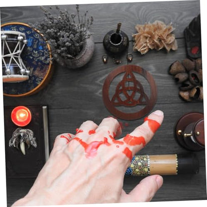 Altar Tile Pentacle Decor for Spiritual Ceremonies and Home Decoration Wood Ritual Object for Altar Supply and Religious Use