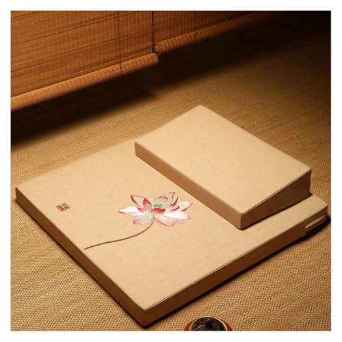 Japanese Foldable Meditation Cushion Set,Yoga Meditation Floor Pillow,Large Meditation Mat and Pillow Set for Sitting on Floor for Floor Balcony Mat Bedroom Patio blue-60cm