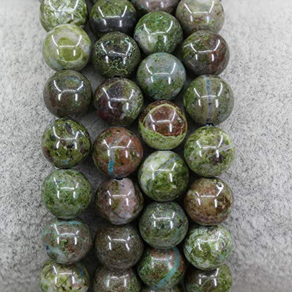 Amandastone Natural Gemstone 8mm Round Beads Stretch Bracelet 7 Inch - color: Cuprite