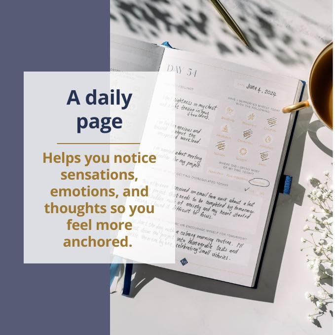 Mental Health Journal – 90 Days of Nervous System Regulation, Anxiety Relief & Emotional Resilience | Guided Daily Prompts + Safety Sequence Card + QR Bonus | Premium Hardcover Gift by a Nervous System Educator - color: Navy