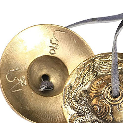Amagogo Meditation Bell Tibetan Buddhist Hand Bells Tingsha Cymbal Singing Bowls Metal Instrument Compact Design Leather Strap Suitable for Mindfulness Yo, A - color: A