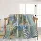 NEWLAKE Cotton Quilted Throw Blanket for Bed Couch Sofa, Reversible Matelasse Blanket with Real Stitched Embroidery,Green Farmhouse Garden,60X78 Inch - color: Green