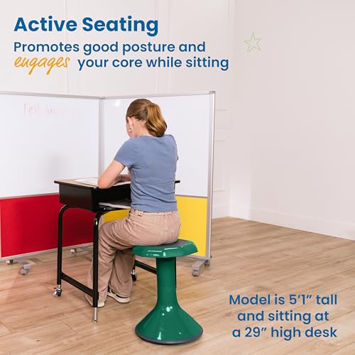 ECR4Kids ACE Active Core Engagement Wobble Stool, 18-Inch Seat Height, Flexible Seating, Green - color: Green