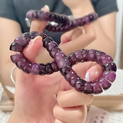 MUDI Bracelet For Women, Bodhi Seed Beads Bracelets Fidget Healing Energy Protection Stretch to My Man Jewelry Gift - color: Oval Purple