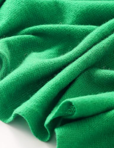 Soft Cashmere Blend Wrap Chic Scarf Stole for Women Wayfarer Travel Extra Large 87"x28" - color: Natural Green