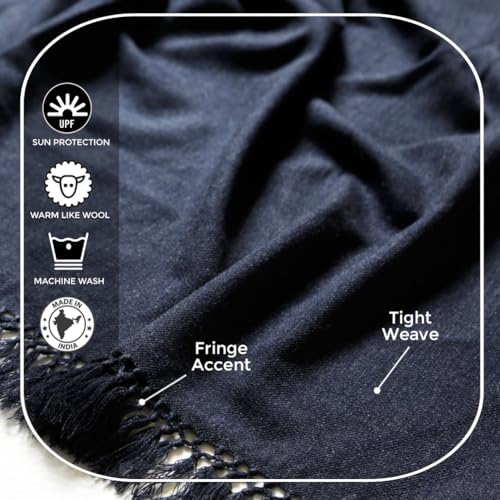 Meditation Shawl or Meditation Blanket, Shawl/Wrap, Oversize Scarf/Stole. Large. Unisex. - color: Denim Blue