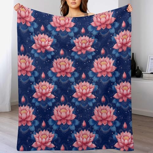 Yoga Meditation Lotus Throw Blankets Bed Blanket Couch Decorative Throw Blankets Soft Living Room Bedroom - size: 50"*60"（130*150cm）