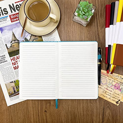 Notebook Journal, College Ruled Notebook Lined A5 160 Pages,Hard Cover Journals for Writing, Notebooks for Work Office School Women Men,5.7 inches x 8.4 inches(Light Blue) - color: Light Blue