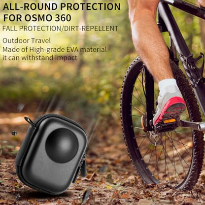 Carrying Case Compatible with DJI Osmo 360, Hard Shell EVA Storage Bag with 9H Tempered Glass Screen Protector, Wrist Strap, Carabiner and Quick Release Buckle, Portable Travel Accessories Kit