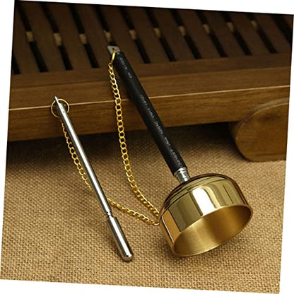 Adjustable Copper Bell Yin Qing Chime Meditation Sound Instrument for Buddhist Prayer and Temple Use Delicate Handbell for Spiritual Practices