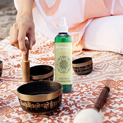 Reiki-Charged White Sage Mist for Aura Renewal & Energy Purification, Crystal-Infused Room Aromatherapy Spray with Clear Quartz for Meditation, Relaxation, Spiritual Balance & Home Harmony – 8oz - size: 8 Fl Oz (Pack of 1)