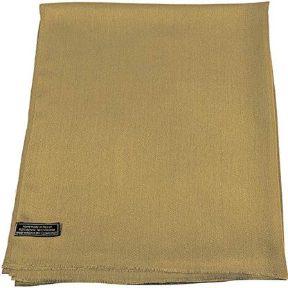 CJ Apparel Solid Color Fringe Design Fringe Shawl Scarf Wrap Stole Throw Head Wrap Pashmina Gift Hand Made in Nepal New - color: Light Brown Fc1068