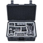 Lykus PVC2 Waterproof Hard Case with Padded Dividers for Cameras, Lenses, Small Stabilizers, Dual DJI Mavic/Air/Mini/Flip drones [CASE ONLY] - color: Black PVC2