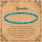 BONNY BOXX Natural Genuine Gemstone Faceted Round Beads Bracelets, 3mm Adjustable Stretchy Tiny Faceted Black Tourmaline Bracelet, Healing Crystal Reiki Chakra Dainty Jewelry Fashion Gifts - color: Apatite