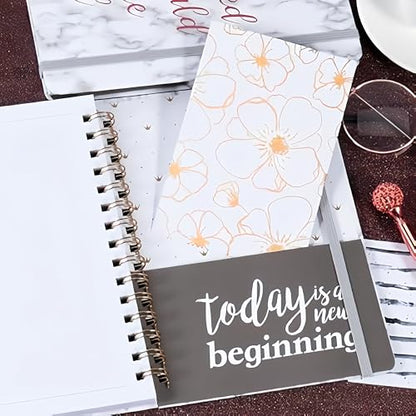 Ruled Notebook/Journal - Spiral Notebook with Premium Thick Paper, 8.5" X 6.4", College Ruled Spiral Notebooks, Waterproof Hardcover, Perfect for Daily - color: black white