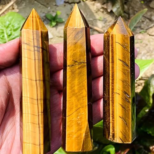 Natural Tiger Eye Stone Crystal Point Wand 5.9 Inch Reiki Healing Crystal Wand for Reiki Chakra Balancing Meditation & Spiritual Energy Therapy(5.9inch Wand Tiger Eye Stone) - color: 5.9inch Wand Tiger Eye Stone