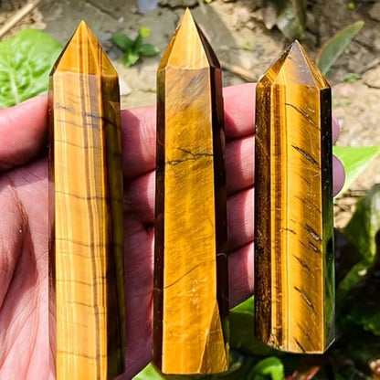 Natural Tiger Eye Stone Crystal Point Wand 5.9 Inch Reiki Healing Crystal Wand for Reiki Chakra Balancing Meditation & Spiritual Energy Therapy(5.9inch Wand Tiger Eye Stone) - color: 5.9inch Wand Tiger Eye Stone