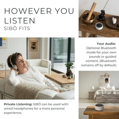 SIBŌ Digital Singing Bowl | 20 Preloaded Sound Baths from Real Crystal & Tibetan Singing Bowls | Meditation, Sleep & Deep Relaxation | No Phone Required