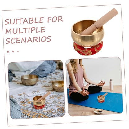 Singing Bowl Set Complete Meditation Kit with Cushion Mallet Pouch for Yoga Mindfulness Relaxation Vintage Sound Bowls for Calming Acoustics and Spiritual Practices