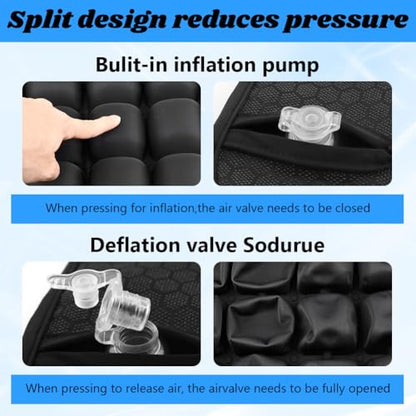 Travel Cushion Airplane Seat,Airplane Seat Cushion for Long Flight,3D Air Cell Seat Cushion,Press Type air Inflatable Wheelchair Seats Cushions for Car,Office Chair,Stadium