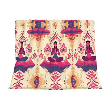 Yoga Meditation Prints Blankets Throws - Lightweight Warm Comfortable Soft Durable Home Practical Rest Outdoor