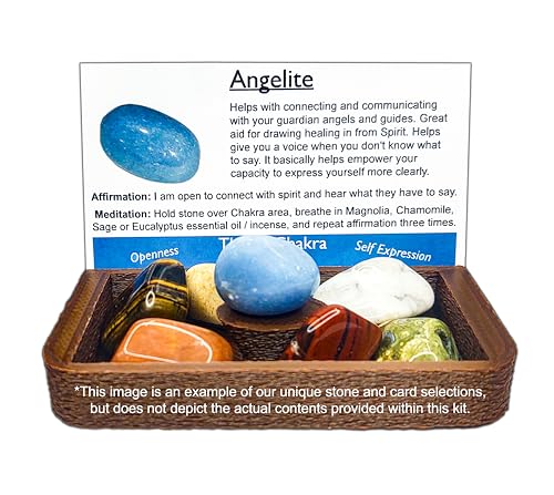 Portable Chakra Healing Altar Kit (19 Pieces): This Pocket-Sized Collection Includes Crystals and Cards. It is Great for Chakra Healing, Meditation, Gifts, Spiritual Growth, and Mindfulness.
