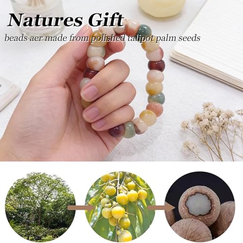 Natural Bodhi Seed Bracelets Anxiety Fidget Bracelets Anxiety Relief Items Protection Healing Stretch Bodhi Fidget Bracelet for Women Men - color: colorful