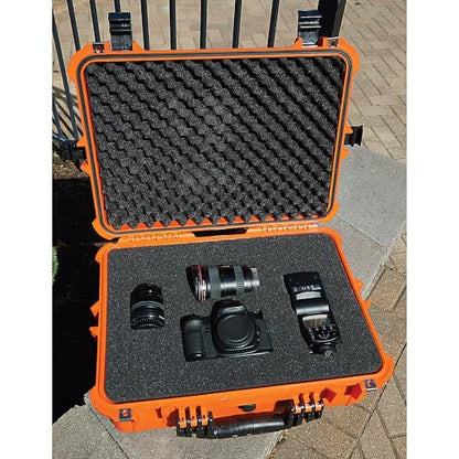 Strongway 20in. Plastic Waterproof Storage Case With Foam, Ammo Box, Fit Use of Drones, Camera, Equipments, Pistols,(Orange) - color: Orange