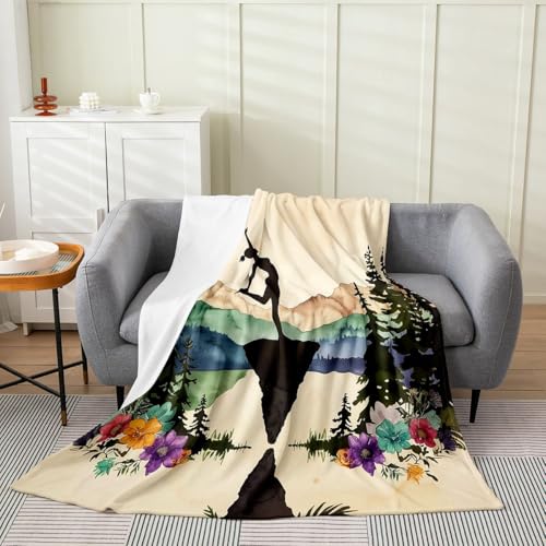 Castle Fairy Yoga Plush Throw Blanket,Botanical Flowers Natural Landscape Flannel Fleece Blanket for Boys Girls Teens All Season,Country Rustic Bed Blankets Lightweight Room Decor 30x40,Beige - color: Beige 1, size: Baby